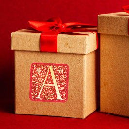 Monogramm für antike Ziergegenstände - Hauptstadt Quadratischer Aufkleber