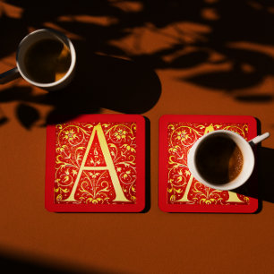 Monogramm für antike Ziergegenstände - Hauptstadt  Rechteckiger Pappuntersetzer