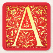 Monogramm für antike Ziergegenstände - Hauptstadt  Rechteckiger Pappuntersetzer (Vorderseite)