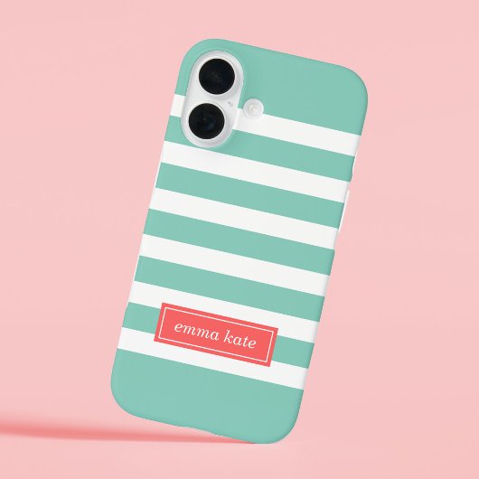 Monogramm für Aqua- und Korallenpflaster Case-Mate iPhone Hülle