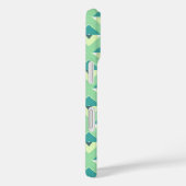 Monogramm für aquamarines und grünes geometrisches Case-Mate iPhone hülle (Rückseite / Rechts)