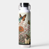 Monogramm für Aquarellfarben mit Name und Geburtsd Trinkflasche (Vorne)