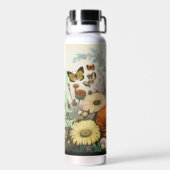 Monogramm für Aquarellfarben mit Name und Geburtsd Trinkflasche (Rückseite)