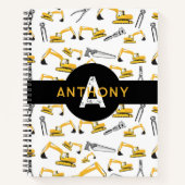 Monogramm für Baggerbauwagen Notizblock (Vorderseite)