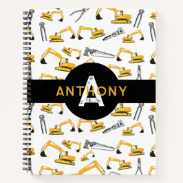 Monogramm für Baggerbauwagen Notizblock