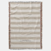 Monogramm für Beige und Elfenbeinstreifen | Bauern Decke (Vorderseite Vertikal)