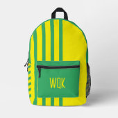 Monogramm für benutzerdefinierte Farben Bedruckter Rucksack (Vorderseite)