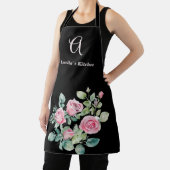 Monogramm für benutzerdefinierte florale Rose Schürze (InSitu)