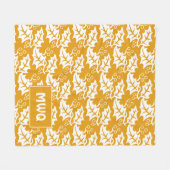 MONOGRAMM für benutzerdefinierte Gelbe Blätter Fleecedecke (Vorderseite (Horizontal))