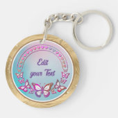 Monogramm für benutzerdefinierte Texte, Schmetterl Schlüsselanhänger (Rückseite)