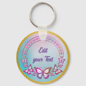 Monogramm für benutzerdefinierte Texte, Schmetterl Schlüsselanhänger (Vorderseite)