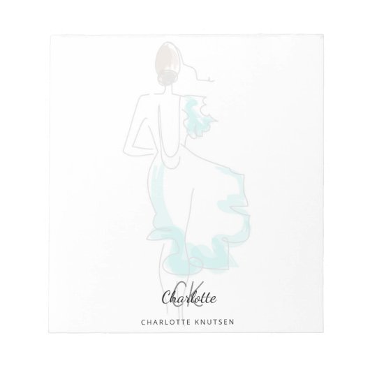 Monogramm für benutzerdefinierte Zeichenketten Notizblock (Vorderseite)