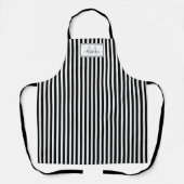 Monogramm für berufliche schwarze Streifen-Skriptn Schürze (Vorderseite)