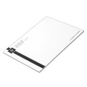 Monogramm für berufliche Schwarzweißstreifen Notizblock (angewinkelt)