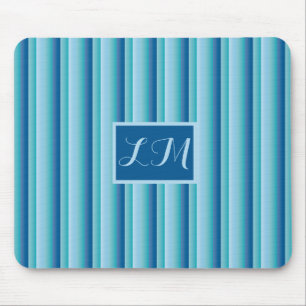 Monogramm für Berufliche und klassische blaue Stre Mousepad