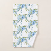 Monogramm für blaue Aquarellfarben Badhandtuch Set (Handtuch)
