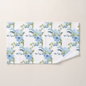 Monogramm für blaue Aquarellfarben Badhandtuch Set (Handtuch)