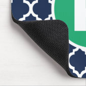 Monogramm für blaue Quatrefolie Mousepad (Ecke)