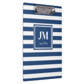 Monogramm für blaue und weiße Streifen Klemmbrett (Rechts)