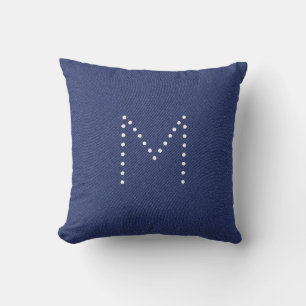 Monogramm für blaues Denim Jeans Muster kundenspez Kissen