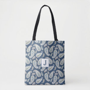 Monogramm für blaues Farbmuster Tasche
