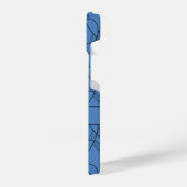 Monogramm für blaues Herz und Name benutzerdefinie iPhone Hülle (Linke Seite)