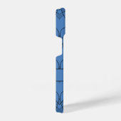 Monogramm für blaues Herz und Name benutzerdefinie iPhone Hülle (Rechte Seite)