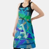 Monogramm für blaues und grünes geometrisches Must Schürze (InSitu)