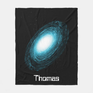 Monogramm für Blaugalaxie und Sterne Fleecedecke
