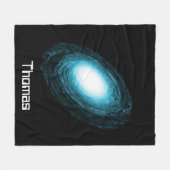 Monogramm für Blaugalaxie und Sterne Fleecedecke (Vorderseite (Horizontal))