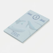 Monogramm für Blauwale mit Name und Adresse Post-it Klebezettel (angewinkelt)