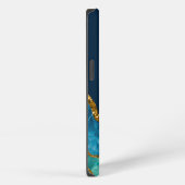 Monogramm für Blue & Gold Agate Geode iPhone Hülle (Rechte Seite)