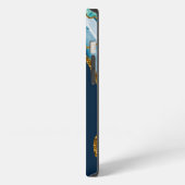 Monogramm für Blue & Gold Agate Geode iPhone Hülle (Linke Seite)