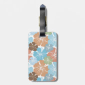 Monogramm für Blume des tropischen Hibiskus Gepäckanhänger (Rückseite vertikal)