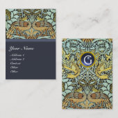 MONOGRAMM FÜR Blume, FRIEDEN UND DRACHEN Visitenkarte (Vorne/Hinten)