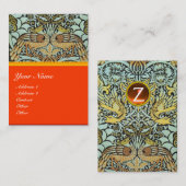 MONOGRAMM FÜR Blume, FRIEDEN UND DRACHEN Visitenkarte (Vorne/Hinten)