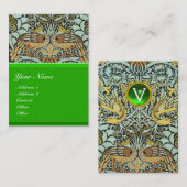 MONOGRAMM FÜR Blume, FRIEDEN UND DRACHEN Visitenkarte (Vorne/Hinten)