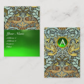 MONOGRAMM FÜR Blume, FRIEDEN UND DRACHEN Visitenkarte (Vorne/Hinten)