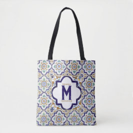 Monogramm für botanische ZierTiles Tasche