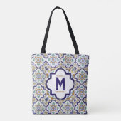 Monogramm für botanische ZierTiles Tasche (Rückseite)