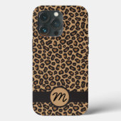 Monogramm für braunes Leopard Case-Mate iPhone Hülle (Rückseite)