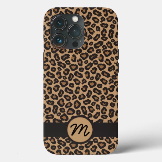 Monogramm für braunes Leopard Case-Mate iPhone Hülle (Rückseite)
