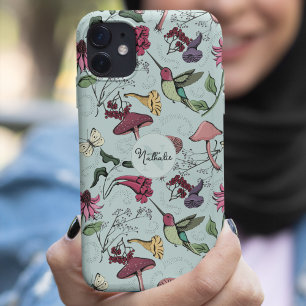 Monogramm für Chic & Feminine Minze Hummingbird Ga Case-Mate iPhone Hülle
