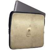 Monogramm für coole Chic Gold Cat Pet Animals Laptopschutzhülle (Vorne Rechts)