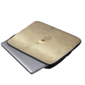 Monogramm für coole Chic Gold Cat Pet Animals Laptopschutzhülle (Vorne Knopf)