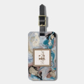 Monogramm für coole Goldmarmor Gepäckanhänger (Vorderseite vertikal)