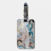 Monogramm für coole Goldmarmor Gepäckanhänger (Rückseite vertikal)