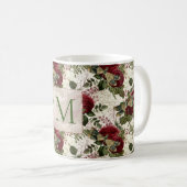 Monogramm für Creme-Dragonfische und Rose Kaffeetasse (VorderseiteRechts)
