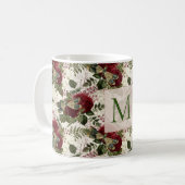 Monogramm für Creme-Dragonfische und Rose Kaffeetasse (Vorderseite Links)