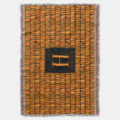 Monogramm für das afrikanische Inspirierte Orange- Decke (Vorderseite Vertikal)